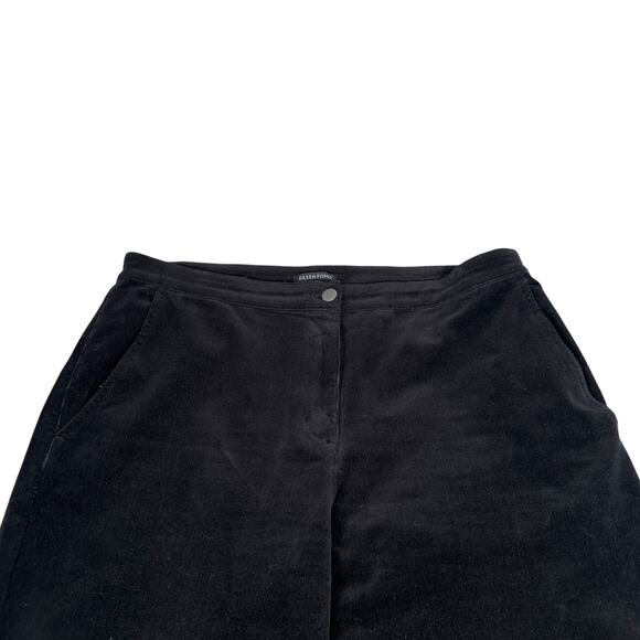 Eileen Fisher Wide Leg Corduroy Pants Women’s Medium Black Cotton Pockets READ - Picture 3 of 11